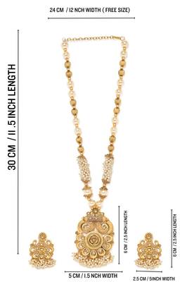 matte gold copper golden color temple theme peacock chain pendant with earrings 4