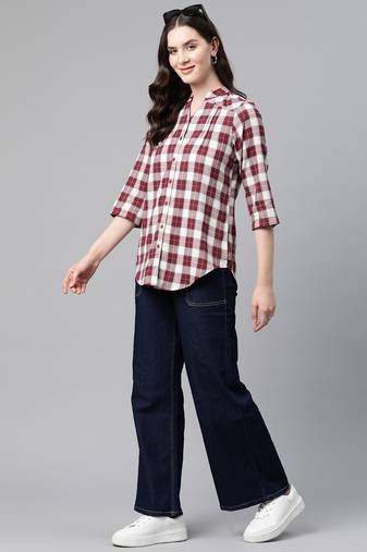 Collared front open warm winter shirt