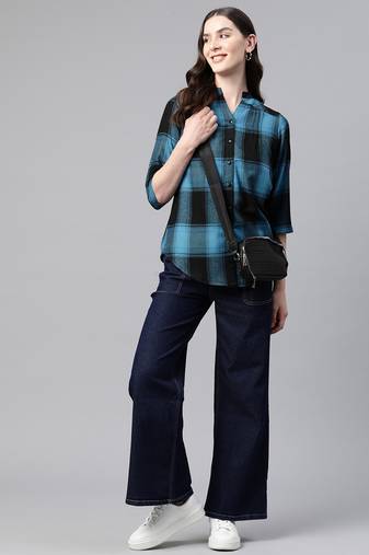 Collared front open warm winter shirt