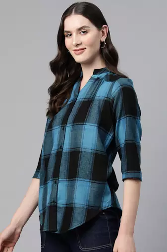 Collared front open warm winter shirt