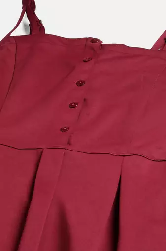 Women maroon collard neck casual dress