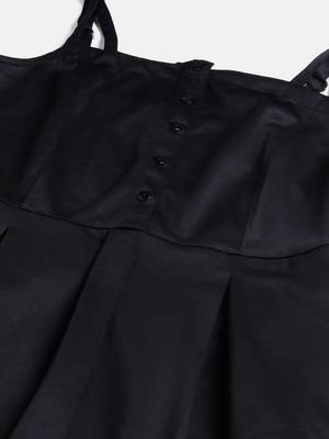 Women black collard neck casual dress 5