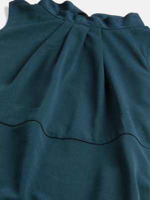 Women teal halter neck casual dress 5