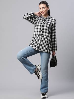 Winter casual shirt with hood 1