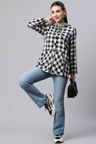 Winter casual shirt with hood