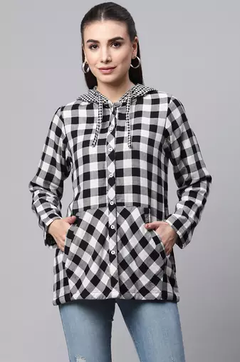 Winter casual shirt with hood