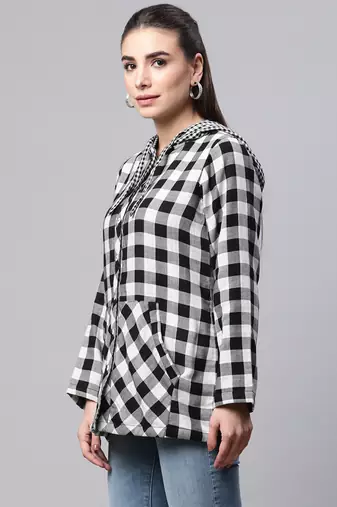 Winter casual shirt with hood