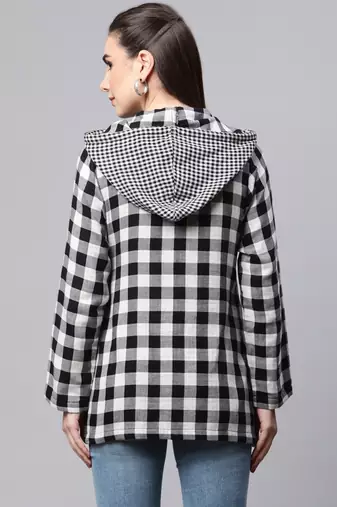 Winter casual shirt with hood