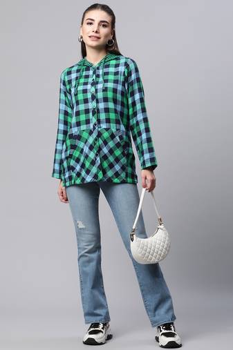 Winter casual shirt with hood