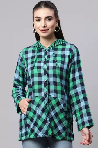 Winter casual shirt with hood