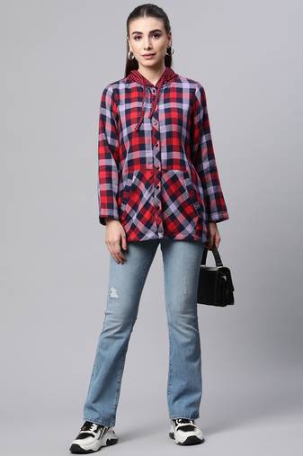 Winter casual shirt with hood