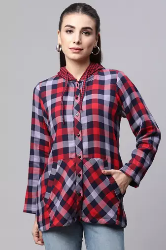 Winter casual shirt with hood