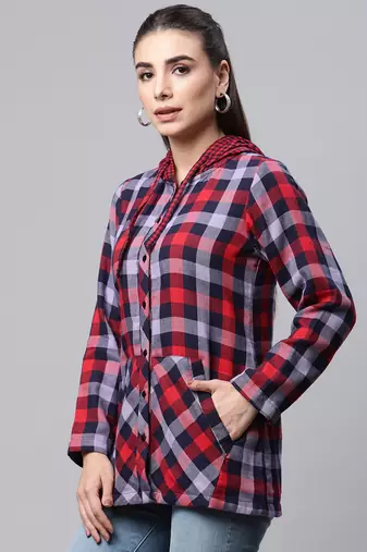 Winter casual shirt with hood