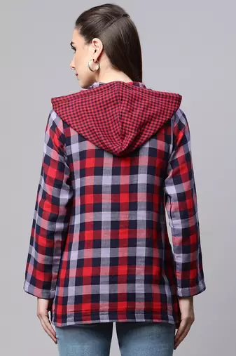 Winter casual shirt with hood