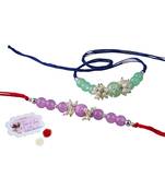 Combo of 2 fashion beaded & pearl rakhi for rakshabandhan festival bhaiya rakhi handcrafted