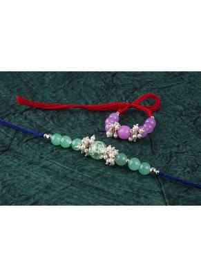 Combo of 2 fashion beaded & pearl rakhi for rakshabandhan festival bhaiya rakhi handcrafted 2