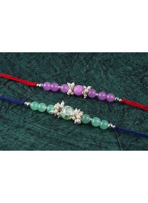 Combo of 2 fashion beaded & pearl rakhi for rakshabandhan festival bhaiya rakhi handcrafted 3