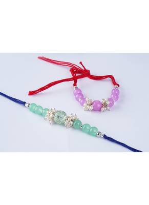 Combo of 2 fashion beaded & pearl rakhi for rakshabandhan festival bhaiya rakhi handcrafted 4