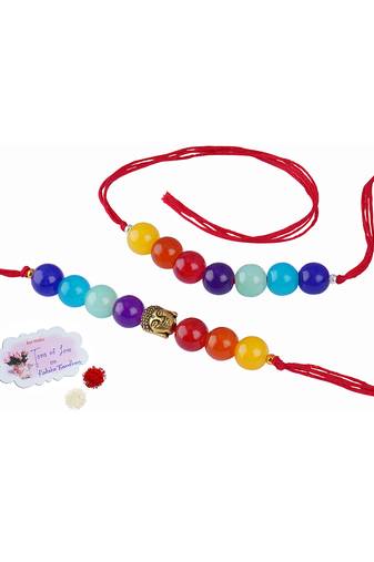 7 chakra buddha energetic healing money magnet rakhi bracelet for spiritual connection and protection for brother