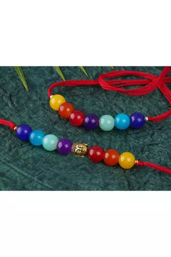 7 chakra buddha energetic healing money magnet rakhi bracelet for spiritual connection and protection for brother