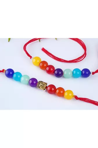 7 chakra buddha energetic healing money magnet rakhi bracelet for spiritual connection and protection for brother