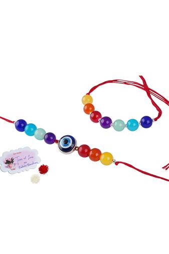 7 chakra energetic healing money magnet rakhi bracelet for spiritual connection and protection for brother