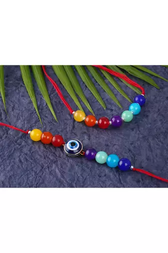 7 chakra energetic healing money magnet rakhi bracelet for spiritual connection and protection for brother