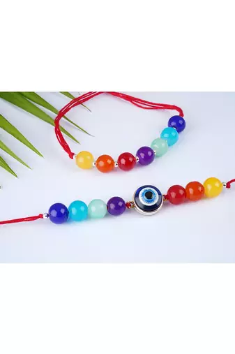 7 chakra energetic healing money magnet rakhi bracelet for spiritual connection and protection for brother