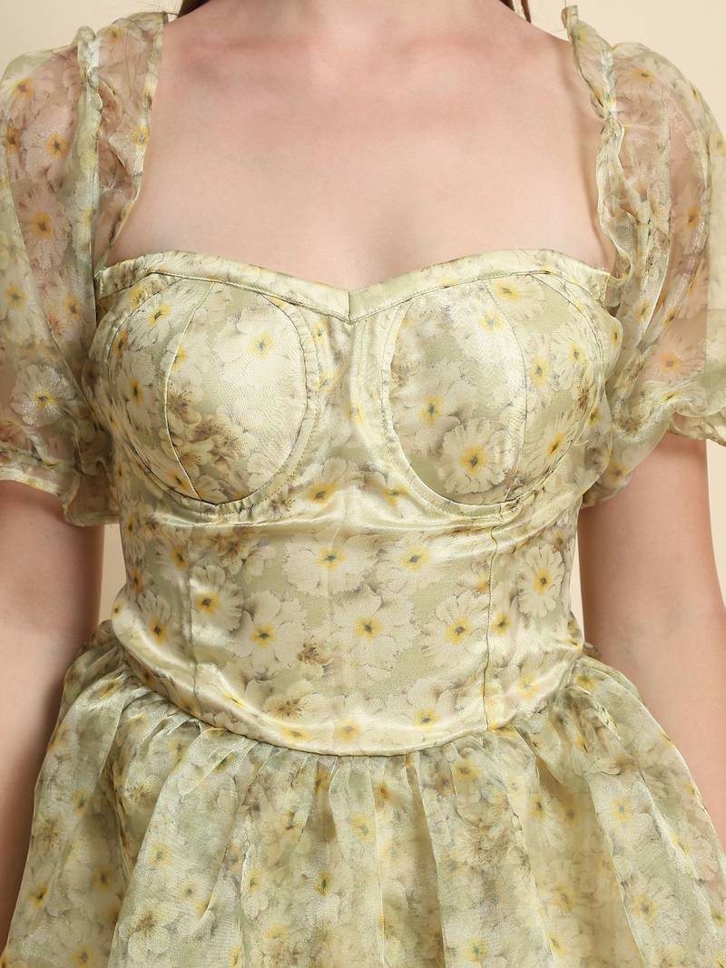 Elegant Organza Women Short Western Dress for Party Glam