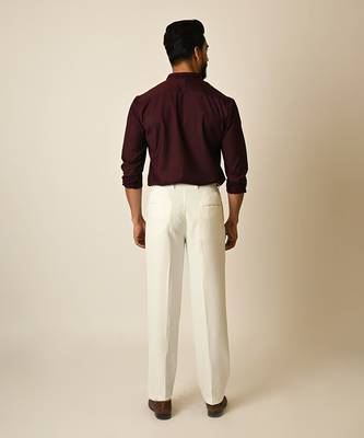 Wine terrycot embroidered thread drowning shirt 4