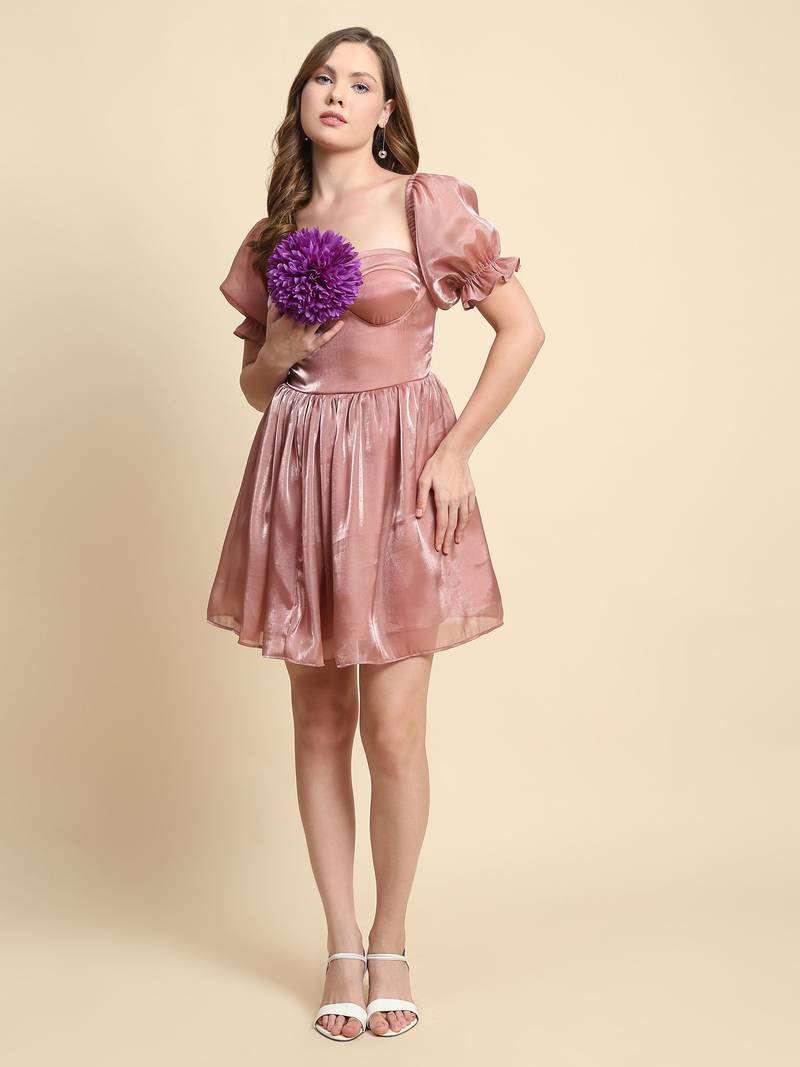 Premium Glamour Short Western Dress for women in Gemmy Choo Fabric for Parties