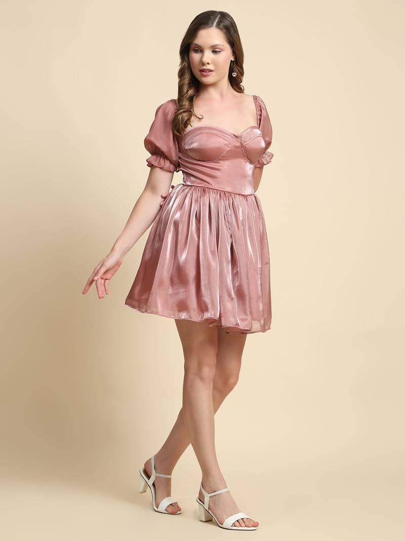 Premium Glamour Short Western Dress for women in Gemmy Choo Fabric for Parties