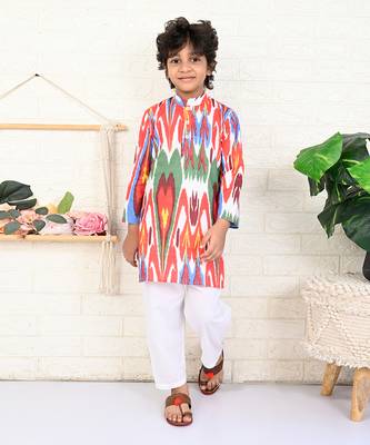 Multi color cotton printed kurta set 1