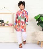 Multi color cotton printed kurta set
