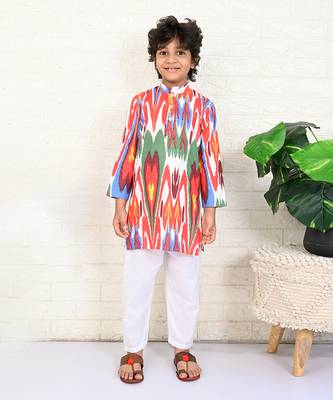 Multi color cotton printed kurta set 2