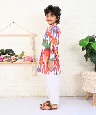 Multi color cotton printed kurta set 3
