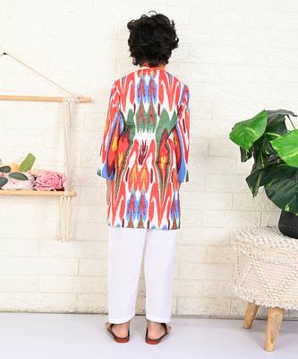 Multi color cotton printed kurta set 4