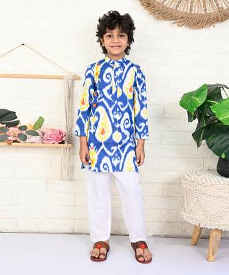 Multi color cotton printed kurta set 1