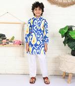 Multi color cotton printed kurta set