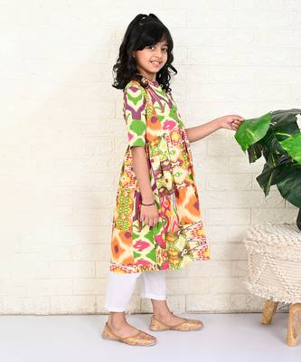 Multi color cotton printed kurta set 2