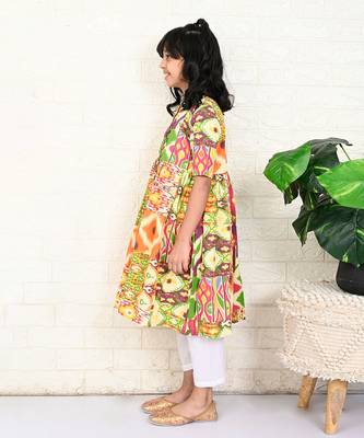 Multi color cotton printed kurta set 3