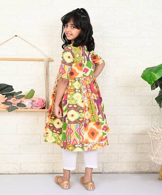 Multi color cotton printed kurta set 4