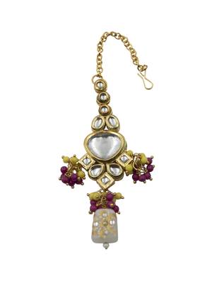 Exquisite grey kundan double layered necklace set 4