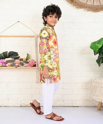 Multi color cotton printed kurta set 2