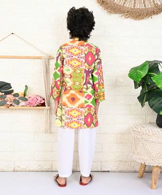 Multi color cotton printed kurta set 4
