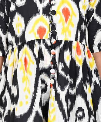 Black cotton printed kurta set 5