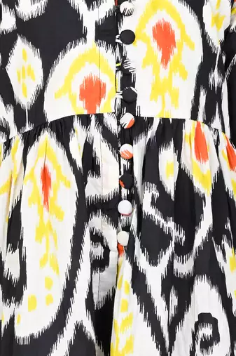 Black cotton printed kurta set