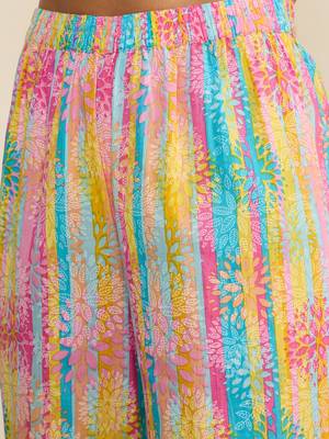Winered woman printed stripes strap co-ord set 6