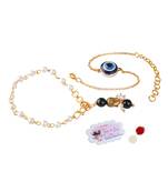 Combo of modern evil eye/buddha charm handcrafted bracelets for bhaiya-bhabhi, couple