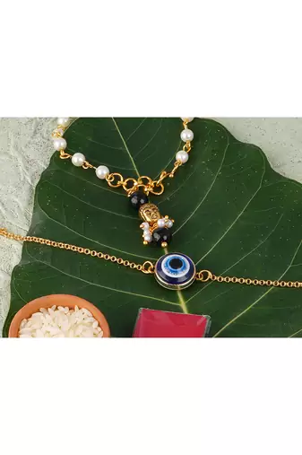 Combo of modern evil eye/buddha charm handcrafted bracelets for bhaiya-bhabhi, couple